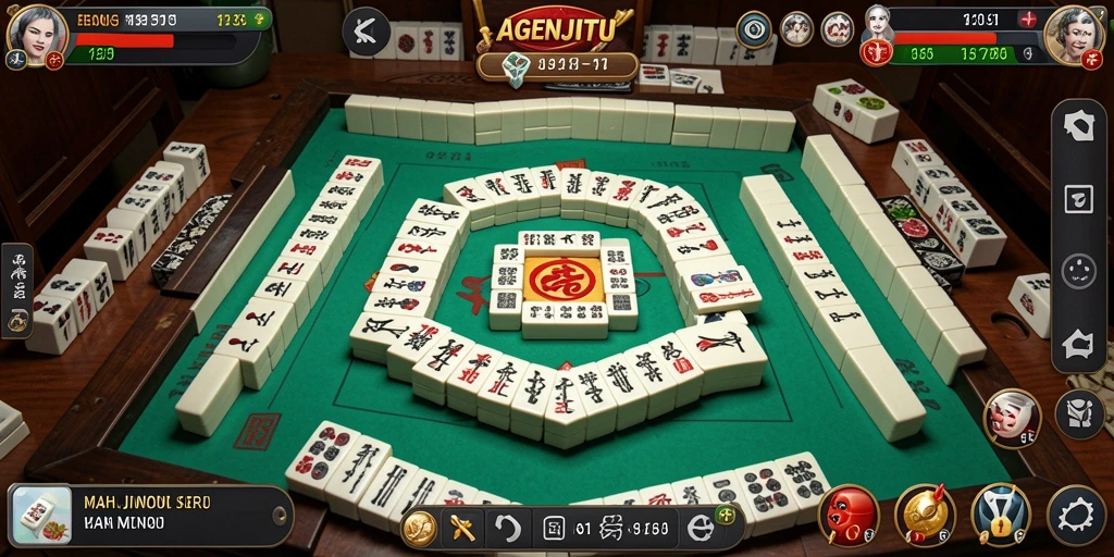 Screenshot AGENJITU menampilkan gameplay Mahjong yang menantang.