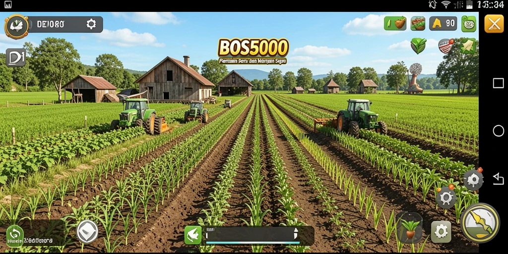 Tampilan gameplay seru dalam hutan hijau BOS5000.