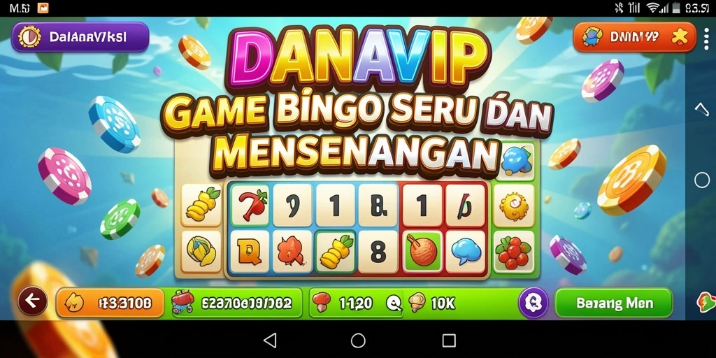 Screenshot gameplay DANAVIP menampilkan keseruan bermain Bingo.
