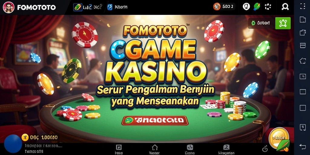 Screenshot dari gameplay FOMOTOTO yang menampilkan aksi seru kasino.