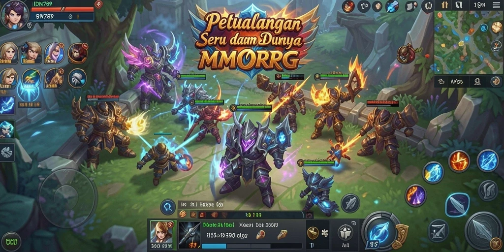 Screenshot gameplay IDN789 menampilkan pertempuran seru dan karakter yang menawan.