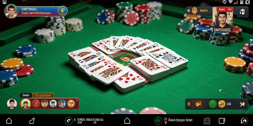 Tampilan gameplay seru dari OMTOGEL dengan suasana Gaple.