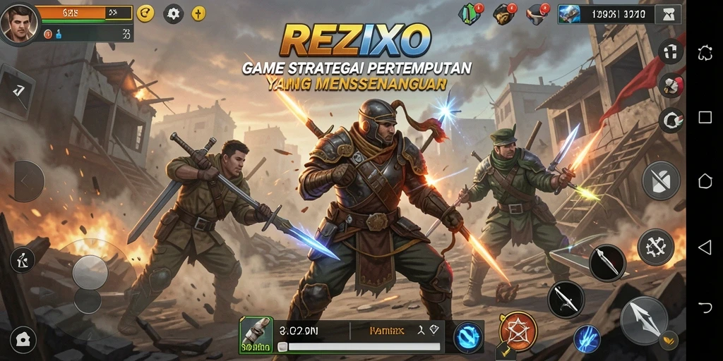 Tampilan gameplay REZIXO yang seru dan strategis.