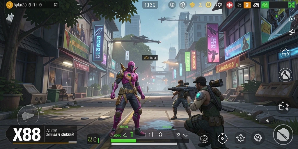Tangkapan layar utama dari gameplay X88 yang mendalam dan realistis.